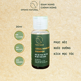 Dầu gội thảo dược bồ kết kích mọc tóc, ngăn gàu, nấm, dưỡng tóc suông mượt, chắc khoẻ Opono Natural - Size du lịch 30ml