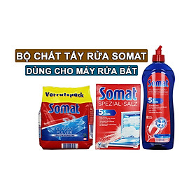 Combo muối + Bột+ nước rửa Bát - Ly Somat 1.2kg - Đức