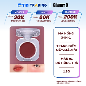 Má Hồng Kem Đa Năng 3-in-1 Trang Điểm Má Mắt Môi Mịn Lì Dễ Tán Bền Màu Glamrr Q Mellow Touch Lip Cheek Pot (1.8g) màu 01