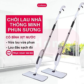 Hình ảnh Chổi lau nhà thông minh phun sương xoay 360 độ, bộ cây lau nhà, lau sàn gỗ tiện dụng bền đẹp không cần nhúng nước