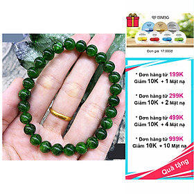 Vòng tay đá Diopside Ngọc bích 8mm 6A VIP hợp mệnh Hỏa, Mộc