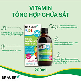 Vitamin tổng hợp cho trẻ Brauer Baby & Kids Liquid Multivitamin tăng sức đề kháng, cải thiện tình trạng biếng ăn, giúp trẻ ngủ ngon - Massel Official