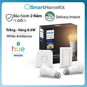 Bộ 2 Bóng Đèn Philips Hue White Ambiance Starter Kit Ánh sáng Trắng - Vàng