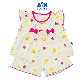 Bộ quần áo Ngắn bé gái họa tiết Cây May Mắn Cotton - AICDBGNOGYW4 - AIN Closet