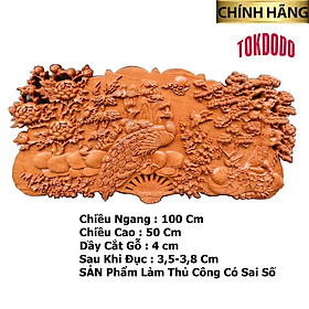 Mua Tranh Quạt Phu Thê Viên Mãn Bằng Gỗ Hương Đá Cao Cấp Thương Hiệu TOKDODO