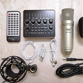Mua Bộ sản phẩm live stream thu âm  Sound V10 Bluetooth và micro ISK AT100 Hàng Nhập khẩu