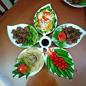 Mua Bộ đĩa lá xoài(tặng kèm bát chấm)