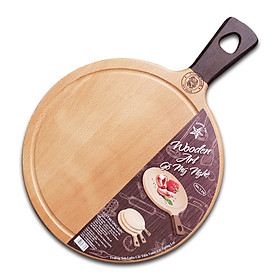 Mua Thớt Gỗ Beech Tròn Tay Cầm Loại Trung T370 ( 37 x 26.5 x 2 cm ) - Đồ Gỗ Nhà Bếp Thương Hiệu Trường Sơn