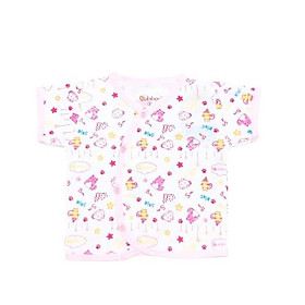 Sơ sinh - Áo sơ sinh cổ tim ngắn thiết kế in nhiều hình BABIBOO- BB45
