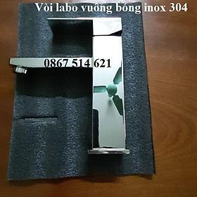 Vòi labo vuông bóng, vòi rửa mặt nóng lạnh bóng - KMISU thiết bị vệ sinh