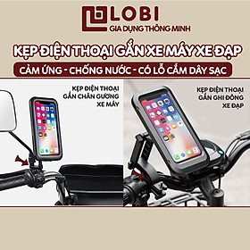 Gía đỡ điện thoại xe máy gắn chân gương/ ghi đông motowolf kẹp điện thoại xe máy màn hình cảm ứng chống nước