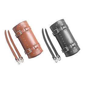 2 Piece PU Leather Motorcycle Tool Bag Fork Handlebar Buckle Bags for Harley