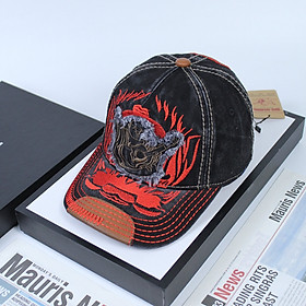 Nón nam, mũ lưỡi trai Ông Địa lửa phối vải jeans form đẹp thời trang đường phố