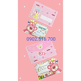 SÉT 10 THIỆP MỜI DỰ TIỆC SINH NHẬT THÔI NÔI ĐẦY THÁNG CHO BÉ GÁI HÌNH GẤU ÔM DÂU LOTSO SIÊU HOT HIT