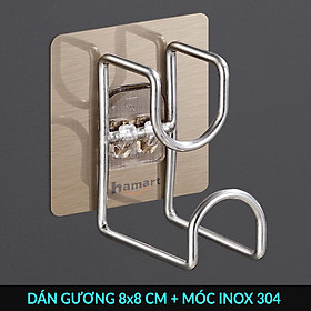 Móc Treo Chậu Thau INOX Dán Tường Giá Treo Chậu Móc Treo Đồ Tiện Lợi - Dán Gương + Móc INOX