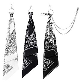 Sét 4 món{Khăn+Đai+Móc treo+Xích} Chain quần jean - Khăn bandana streetwear - Đai da kẹp khăn - Móc tròn treo khăn