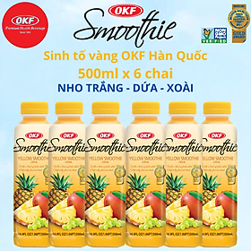 Nước sinh tố trái cây vàng Nho trắng - Dứa - Xoài OKF Hàn Quốc 500ml x 6