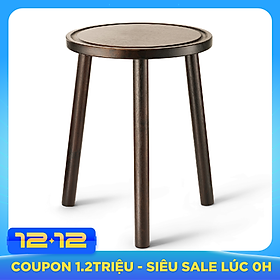 Kệ Giá Tròn Nhỏ Đỡ Chậu Hoa Đôn Gỗ Phong cách Mid-Century Bàn Trà Coffee Màu Đen 40x30cm