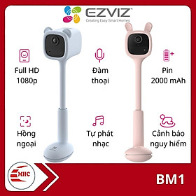 Camera không dây Wifi trông trẻ, camera dùng PIN Ezviz BM1 Đàm thoại/ Phát nhạc/ AI- Hàng chính hãng