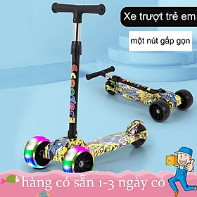 Xe Trượt Scooter Gubix Grafiti Cao Cấp 3 Bánh PU Có Đèn Led Sản Phẩm Chính