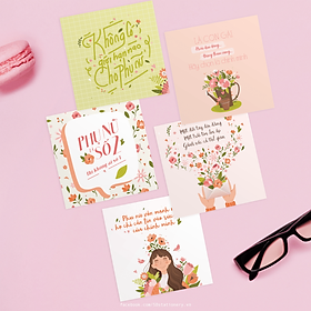 Thiệp mừng phụ nữ giới 8/3, 20/10 cảm ơn, khuyến khích, truyền hứng thú SDstationery HOA THƯƠNG minh họa và ngọt ngào dễ nhìn 12x12