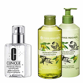 Kem Dưỡng Ẩm Cao Cấp Clinique Dramatically Different (Lotion / Gel / Hydrating Jelly) 125ml + Tặng 1 Bộ Sữa Tắm 400ml & Dưỡng Thể Yves Rocher 390ml
