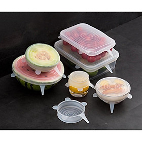 Mua SET 6 Miếng Bọc Silicone Bọc Thức Ăn  Thực Phẩm Siêu Tiện Ích - Đảm Bảo Vệ Sinh An Toàn Thực Phẩm