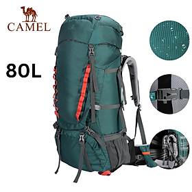 Ba Lô CAMEL 80L Ngoài Trời Người Ba Lô Đi Bộ Đường Dài Ba Lô Chống Nước Nữ Ba Lô Du Lịch Túi Nam Cắm Trại Đi Bộ Leo Núi - xanh hải quân