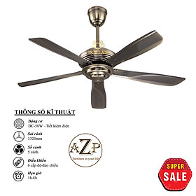Mua Siêu Sales QUẠT TRẦN AZP- 5 CÁNH KIM LOẠI  CÔNG XUẤT 50W  CÓ REMOTE- Hàng Nhập Khẩu