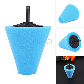 1PCS Foam Polishing Cone Shaped Buffing Pads for Wheels - Use with Power Drill Blue
