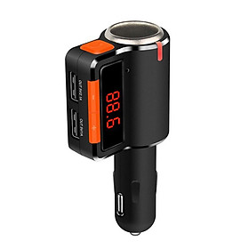 Car Wireless Bluetooth FM Transmitter MP3 Player Hands Free USB Charger Cigarette Lighter Expander