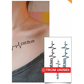 Tấm dán xăm tatoo Nam Nữ độc đáo Nhịp tim C'Est lavie Meo 1 tấm gồm 3 hình TNSTATTOO01 PhillipStore