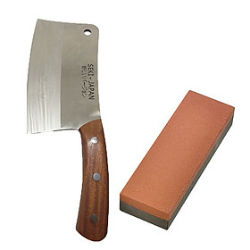 Combo Dao chặt SEKI Japan cao cấp + Đá mài dao kéo nội địa Nhật Bản