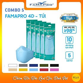 [THÙNG - FAMAPRO 4D] - Khẩu trang y tế kháng khuẩn cao cấp Famapro 4D tiêu chuẩn KF94 (500 cái/ thùng)