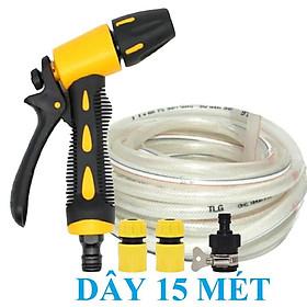 Mua Bộ dây vòi xịt nước rửa xe  tưới cây . tăng áp 3 lần  loại 15m 206236 đầu đồng  cút nối đen
