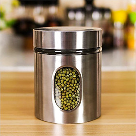 Hộp Đựng Ngũ Cốc, Hộp Đựng trà, Hộp Đựng thực phẩm - Bằng Thủy Tinh Bọc inox Không Gỉ Cao Cấp