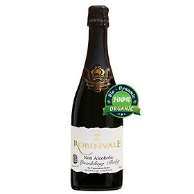 Vang sủi Robinvale Grape Sparkling 750ml - Không Cồn Organic - Ruby Nho đỏ