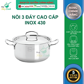 Mua Nồi inox 3 đáy sandwich  FiveStar Standard nắp inox ( 16cm/18cm/ 20cm/24cm ) tặng 1 muỗng canh  dùng được mọi bếp