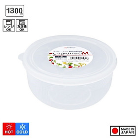 Hộp thực phẩm tròn Nakaya có nắp bằng nhựa PE mềm dẻo, khả năng chịu được nhiệt từ -20~ 70°C - nội địa Nhật Bản