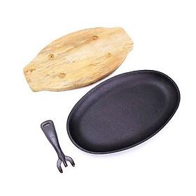 Bộ Chảo Gang Chống Dính Oval Đa Năng 24X15CM