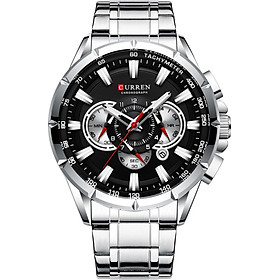 CURREN 8363 Watch for Male Men Quartz Man Wristwatch Watches with Stainless Steel Strap Band Three Sub-Dials Second