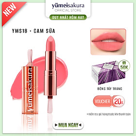 Son Thỏi Màu Cam Sữa Lì Mịn Siêu Dưỡng Yumeisakura Chotto Matte Milky Orange Lipstick YMS18 3.5g