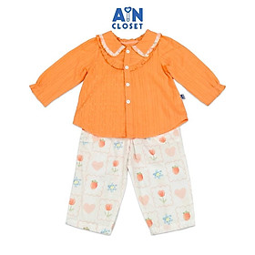 Bộ quần áo Dài bé gái họa tiết Sơ Mi Cam Hạt cotton - AICDBGJFU0JY - AIN Closet