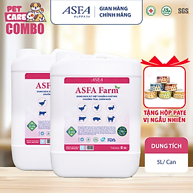 Combo 2 Can Dung Dịch Vệ Sinh, Diệt Khuẩn, Khử Mùi Chuồng Trại, Chăn Nuôi ASFA FARM 5 lít