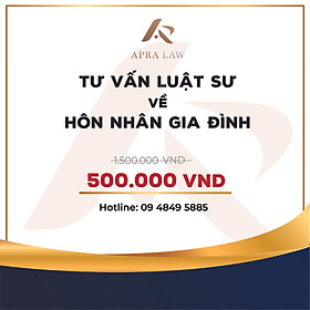 Hình ảnh VOUCHER - [TV006] - TƯ VẤN LUẬT SƯ VỀ HÔN NHÂN GIA ĐÌNH - Công ty Luật Apra