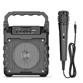 Loa Bluetooth không dây Loa siêu trầm 3D Loa Bluetooth âm thanh nổi Loa âm thanh công suất lớn Hỗ trợ thẻ TF FM với Mic có dây Màu sắc: mic có dây của loa