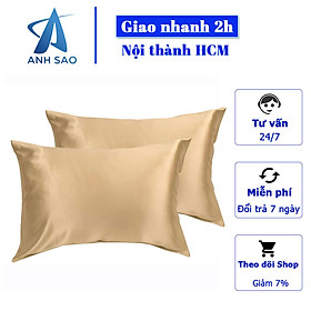 Cặp Vỏ Gối Lụa Cao cấp A - 50x70cm hoặc 60x80cm - mềm mịn mát lạnh