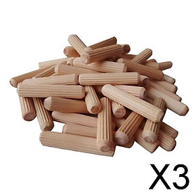 3x100Pcs Wooden Dowel Rods Craft Dowels for DIY Woodworking Project 6x40mm