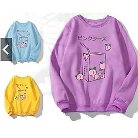 Áo Khoác Hoodie Nỉ chống nắng Dành Cho Nam Cho Nữ Không Có Mũ Chất Nỉ Form rộng in hình Hộp Sữa Unisex