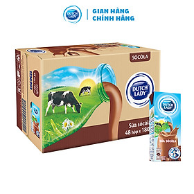 Thùng 48 Hộp Sữa Uống Tiệt Trùng Dutch Lady Socola (180ml/Hộp)